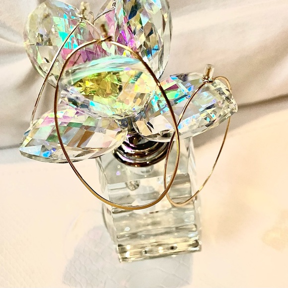 Your Choice - Gold or Silver! NWTS Delicate Elongated Oval Hoops Earrings - Picture 9 of 10